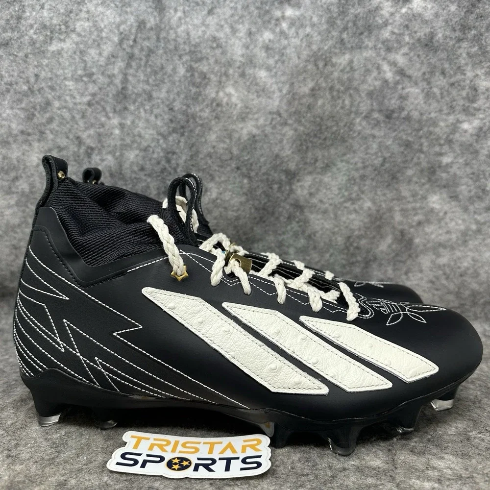 Adidas Adizero Impact II Football Cleats Mens Size 12 Black White Rodeo JQ1382